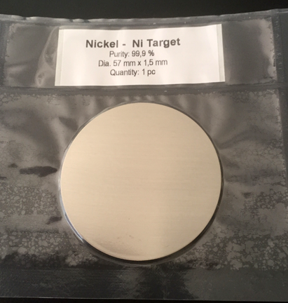 Blanc-Target-Disc de Nickel pour Sputtering